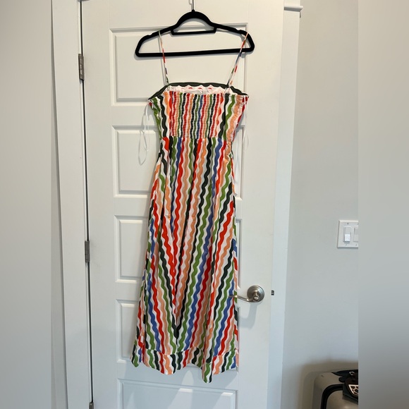 La Ligne | Fran Squiggle-print Cotton Midi-dress - Picture 4 of 5